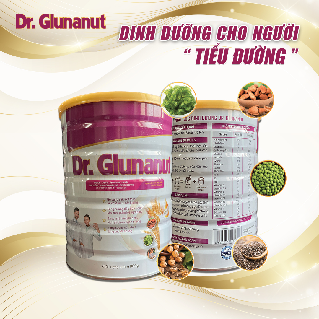 Dr. Glunanut SỮA HẠT DINH DƯỠNG DÀNH CHO NGƯỜI TIỂU ĐƯỜNG